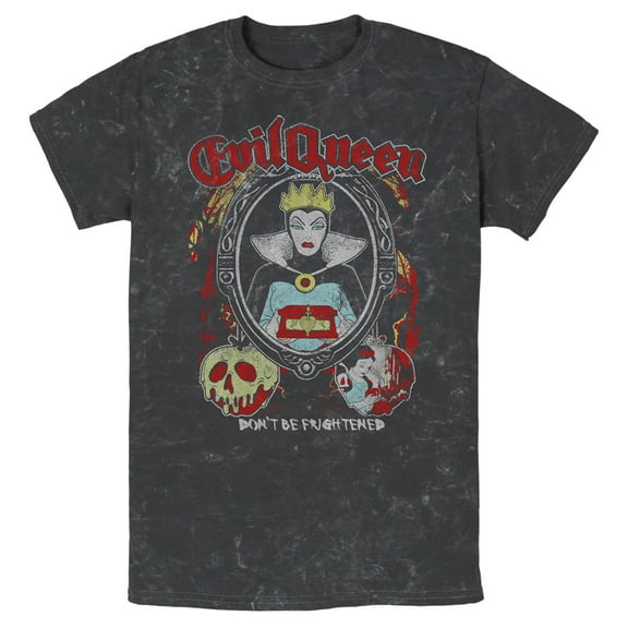 Men's Snow White and the Seven Dwarfs Evil Queen Frighten  Graphic Tee Black Small
