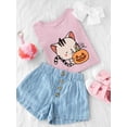 thumbnail image 3 of Cute Kittyboo And Jack-O-Lantern T-Shirt Toddler -Image by Shutterstock,  3 Toddler, 3 of 4