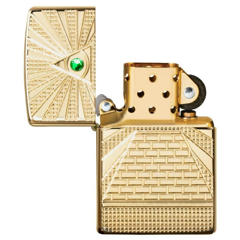 Zippo Unique Engraved Eye of Providence High Polish Brass