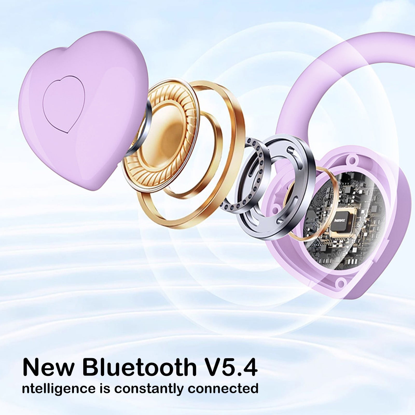 Bluetooth Headphones True Wireless Earbuds 60H Playback LED Power Display Earphones with Wireless Charging Case IPX5 Waterproof in-Ear Earbuds with Mic for TV Smart Phone Laptop Computer Sports