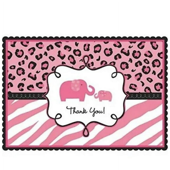 Various Sweet Safari Girl Thank You Notes - 20ct