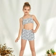 thumbnail image 7 of Little/Big Girl 3 Piece Sunscreen Swimsuit Long Sleeve Swimwear Rash Guard Kid Bikini Bathing Suit Set, 7 of 7