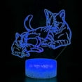thumbnail image 4 of YSTIAN 3D Cat Night Light Animal Lamp Illusion Night Light 7 Color Changing Touch Switch Table Desk Decoration Lamps Gift with Acrylic Flat ABS Base USB Cable Toy, 4 of 5