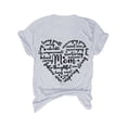 thumbnail image 6 of Dorinao Mama Shirts for Women Short Sleeve Love Letter Printed Graphic Mom Tee Tops, Gray, S, 6 of 9