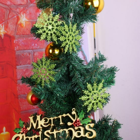 Winter Christmas Hanging Snowflake Decorations, 12PCS Snowflakes Garland & 3D Glittery Large White Snowflake for Christmas Winter Wonderland Holiday New Year Party Home Decorations, Green