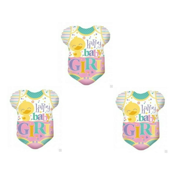 Baby Girl Rubber Duck X3 shower Party Balloons Decoration Supplies ducky