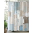 thumbnail image 2 of Fsddascl Blue Brown Color Blocks Shower Curtain Set - 66" x 72" Washable Bathtub Curtain with 12 Hooks, Modern Abstract Oil Painting Art Waterproof Fabric Stall Shower Curtains for Bathroom/Bathtub, 2 of 6