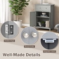 thumbnail image 6 of Topbuy Freestanding Bathroom Storage Cabinet Floor Cabinet with Drawer Doors and Adjustable Shelf for Storage Grey, 6 of 10