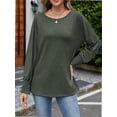 thumbnail image 5 of Women's Casual Tops Loog Sleeve Loose Blouses T Shirts, 5 of 7
