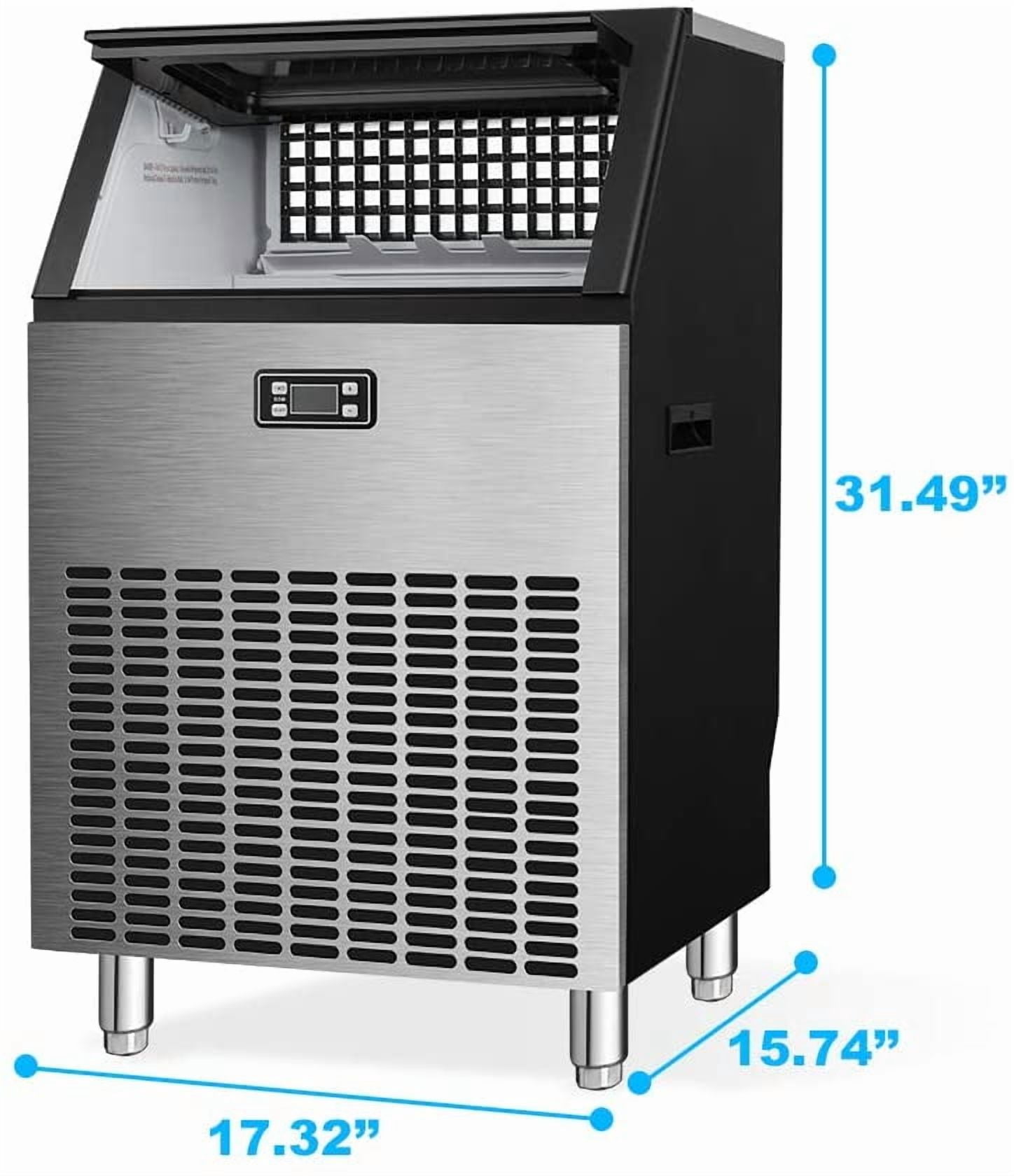 WAA Commercial Ice Maker Machine 265Lbs/24H,Stainless Steel Undercounter Ice Maker with 48Lbs Storage Capacity,Self-Cleaning Freestanding Ice Machine for Home, Bar, Restaurant, Office, Outdoor
