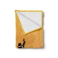thumbnail image 2 of Jazz Music Soft Flannel Fleece Blanket, Silhouette of Jazz Quartet Performing on Stage Acoustic Passion Old Style Art, Cozy Plush for Indoor and Outdoor Use, 50" x 70", Mustard Black, by Ambesonne, 2 of 5