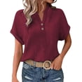 thumbnail image 4 of Weikingp Oversized Tshirts For Women Dressy Tops For Women Tops For Women Trendy Business Casual Tops For Women Dress Shirts For Women Red XL, 4 of 9