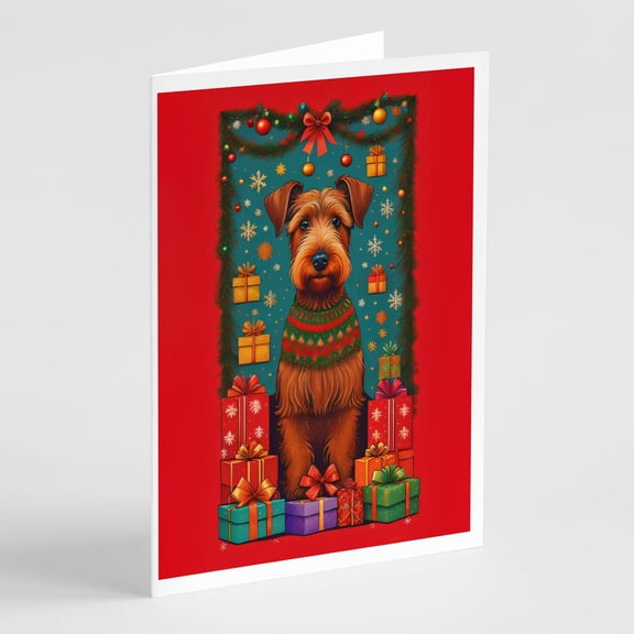 Irish Terrier Holiday Christmas Greeting Cards Pack of 8 7 in x 5 in