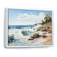 thumbnail image 2 of Designart "Coastal Serenity Rocky Beach painting II" Nautical & Beach Floater Framed Canvas Print, 2 of 7