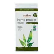 Nutiva USDA Organic Cold-Pressed Raw Hemp Seed Plant Protein with Hi-Fiber and Essential Amino Acids Powder, Non-GMO, Whole 30 Approved, Vegan, Gluten-Free & Keto, 30 oz.