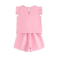 thumbnail image 3 of GYRATEDREAM Infant Baby Girls Summer Outfits Crewneck Sleeveless Floral Decoration Tank Top and Elastic Waist Shorts Set Toddler Cute Fashion Clothes for 6M-3T Pink, 3 of 7