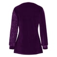 thumbnail image 4 of Adeawade T Shirts For Women Long Sleeve Blouse With Sequin Velvet Collar Asymmetrical Hem Top For Party Wear Simple Clothes Purple S, 4 of 5