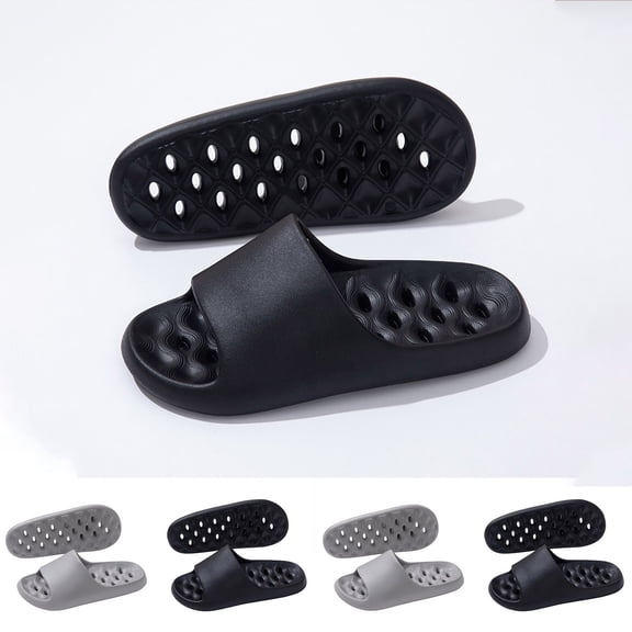 WIZUTIZ Mens Quick-Dry Shower Slippers Slip-On Drain Holes Summer Indoor Slippers Soft House Bathroom Open Toe Comfort Slides