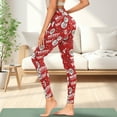 thumbnail image 3 of Renewold Santa Claus Snowman Red Womens Yoga Leggings with Pockets Workout Leggings Full Length High Waisted Running Pants Non See-Through Athletic Tights Printed Tights, M, 3 of 8