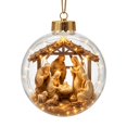 thumbnail image 2 of Light-Up Nativity Scene Christmas Ball Ornament with 3D Jesus Birth Figures, 1-Pack, Clear Sphere with Gold Cap, for Christian Tree Decor, Religious Decoration, 2 of 4