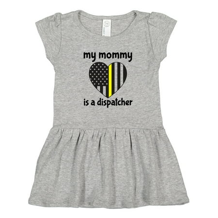 

Inktastic Dispatcher Mom Emergency Gold Line Flag Girls Toddler Dress