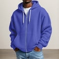 thumbnail image 3 of Oversized Hoodies for Men Long Sleeve Solid Color Waffle Hooded Sweatshirt with Pockets Casual Zip Up Jacket Outerwear, 3 of 5