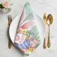 thumbnail image 2 of Easter Cloth Napkins, Spring Rabbit Ear Eggs Floral Green Wooden Grain Washable and Reusable Dinner Napkins Set of 6, Table Napkin for Kitchen Party Birthday Wedding Hotel Housewarming 20"x20", 2 of 9