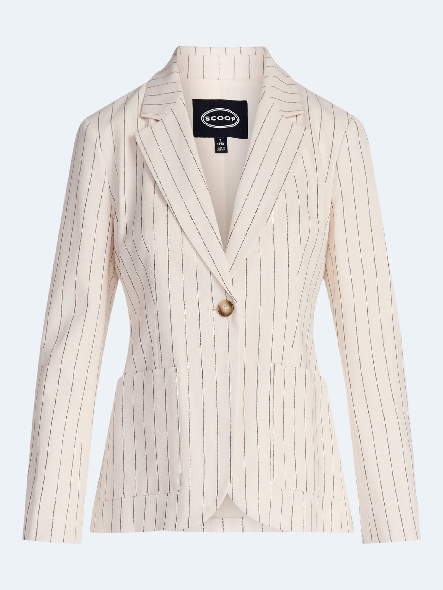Scoop Women’s and Women's Plus Linen Blend Blazer, Sizes XS-4X
