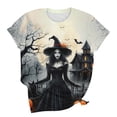 thumbnail image 7 of Witch Broom Cute Graphic T-Shirt for Women Crew Neck Short Sleeve Loose Casual Tops Fall Tees Multicolor M, 7 of 7