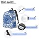 thumbnail image 3 of Disketp Blue Watercolor print Canvas Backpack Lightweight Travel Daypack Student Rucksack Laptop Backpack-Medium, 3 of 5