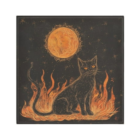 

WOBOGO Inferno Feline Illuminated Folio Cloth Napkins 6 Pieces Soft Elegant Touch Durable Absorbent Quick Drying for Elegant Dining