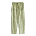 thumbnail image 4 of BRGZLK Womens Pants Striped Wide Leg Drawstring Checkered Elastic High Waisted Lounge Pajama Pants Cute Casual Trousers with Pockets, 4 of 4