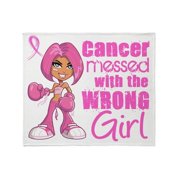 CafePress -  Animated Boxer Girl Breast Cancer Throw Blanket - Soft Fleece Throw Blanket, 50"x60" for All Ages