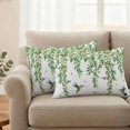 thumbnail image 2 of Spring Leaves Pillow Covers 2 Pack Watercolor Falling Green Leaf Floral Plant Flying Birds Pillowcase Waterproof Outdoor Throw Pillow Cover for Patio Balcony Rectangular Cushion 20”x12”, 2 of 9