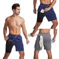 thumbnail image 4 of Swimming Shorts Men, Swimming Trunks With Compression Liner 2 In 1 Quick Dry Stretchy Mens Swim Shorts Surfing Beach Shorts With 2 Zipper Pockets s202, 4 of 4