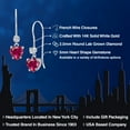 thumbnail image 2 of Gem Stone King 14K White Gold Red Created Ruby and Lab Grown Diamond Earrings for Women | 1.33 Cttw | Gemstone July Birthstone | Heart Shape 5MM, 2 of 6