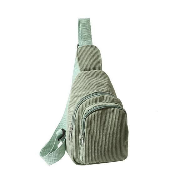 UNTERING Chest Bag Sling Bag for Women Small Crossbody Bag Corduroy Belt Bag for Travel Sports Running Hiking