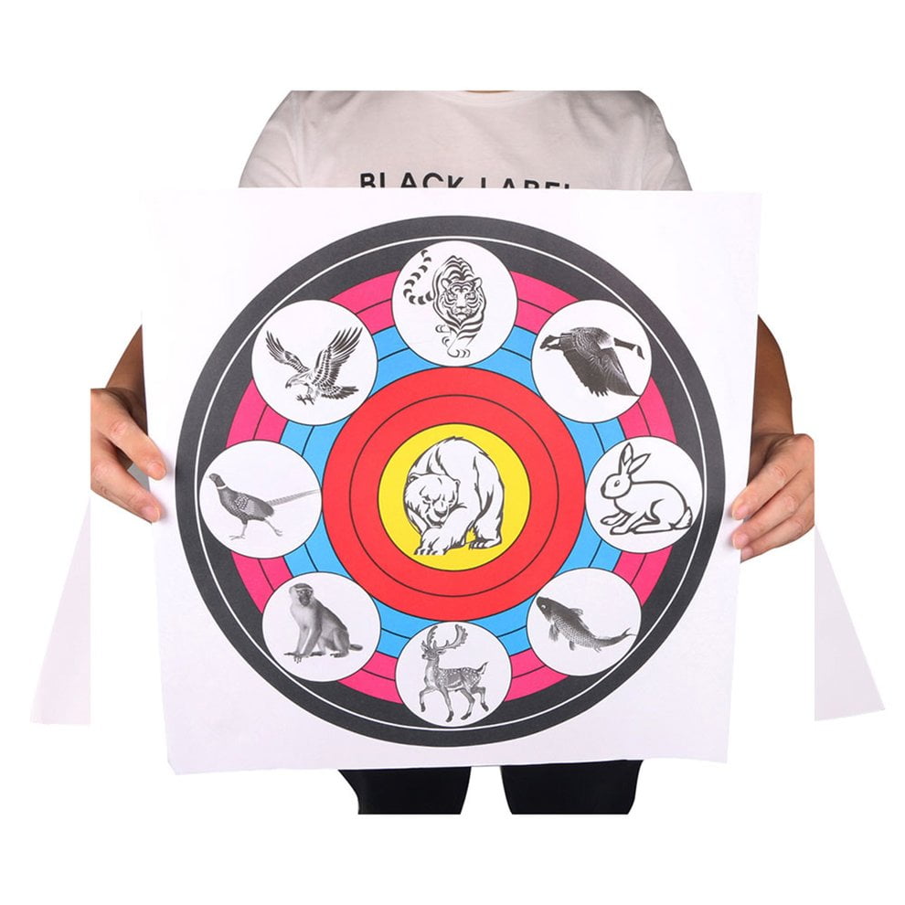 10 PCS 40CM Diamter Shooting Target Animal Sheet Practice Hunting Paper ...