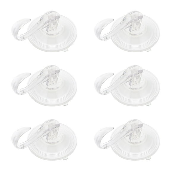 RUNROTOO 6Pcs Transparent Plastic Pothook for Kitchen and Bedroom Wall Mounting