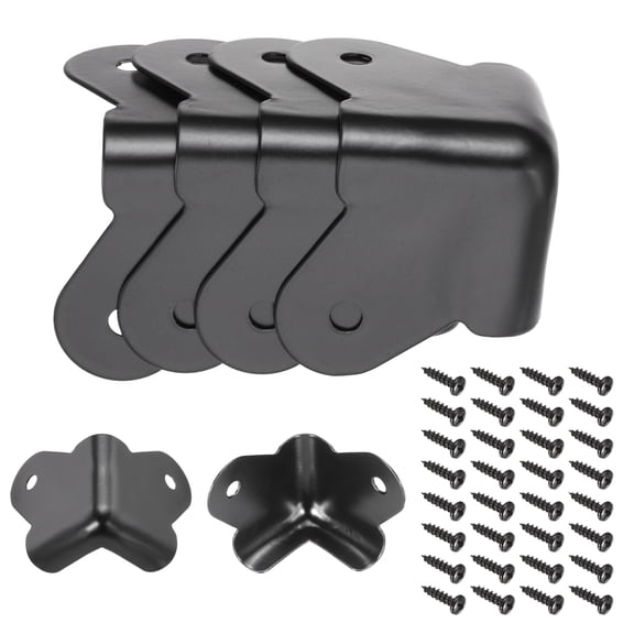16 Pcs Speaker Cabinet Corners Protector 46x46x30mm Metal Stackable Guard Wrap Angle Case Edge Box Protection with 32 Pcs Screw