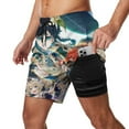 thumbnail image 2 of Genshin Impact Mens Swim Trunks with Compression Liner Board Shorts Quick Dry Swim Shorts Bathing Suits S, 2 of 8