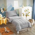 thumbnail image 2 of Juego de ropa de cama para niños pequeños UOZZI BEDDING 4 piezas gris suave, 2 of 9