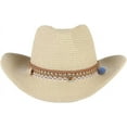 thumbnail image 3 of Straw Cowboy Hat for Women Men Girls Roll up Wide Brim Western Cowgirl Summer Beach Sun Hats, 3 of 6
