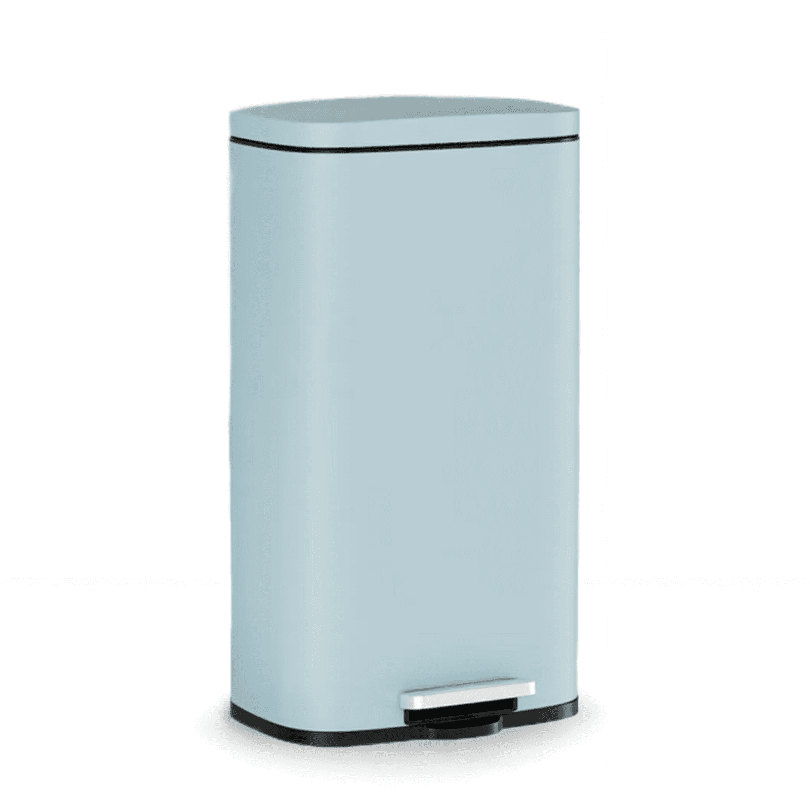 TLSUNNY 8 Gal Stainless Steel Step Trash Can, Kitchen Garbage Bin with Soft-Close Lid, Rectangular