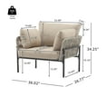 thumbnail image 4 of Ryder Modern Outdoor Patio Lounge Chair with Cushions, Rope Accents, Iron Frame, Grey+Beige, 4 of 13