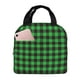 thumbnail image 1 of Easygdp Buffalo Plaid Green Black Bolsa Térmica Premium - Tela Oxford Impermeable, Gran Capacidad, Bolsillo Frontal, Unisex para Trabajo, Escuela, Actividades al Aire Libre y Picnics, 1 of 8