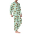 thumbnail image 2 of Balery Cute Sea Turtles Pijama para Hombre de Dos Piezas con Manga Larga, Conjunto de Dormir y Descanso Suave con Bolsillos-Medium, 2 of 7