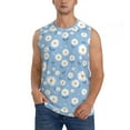 thumbnail image 2 of Goofa Daisies Flowers Printed Men's Sleeveless T-Shirt - Athletic Gym Workout Tank Top for Men - Moisture-Wicking, UPF 30+ Quick-Dry Muscle Tee-XX-Large, 2 of 8