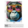 thumbnail image 3 of Creowell Monkey Graffiti Art Flannel Blanket - Soft, Warm, Multi-Purpose 40x50in, 3 of 7