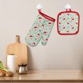 thumbnail image 4 of Juego de 2 manoplas y agarraderas para horno navideños, almohadillas resistentes al calor, guantes de cocina para manipular utensilios de cocina, utensilios para hornear y barbacoa, 4 of 5